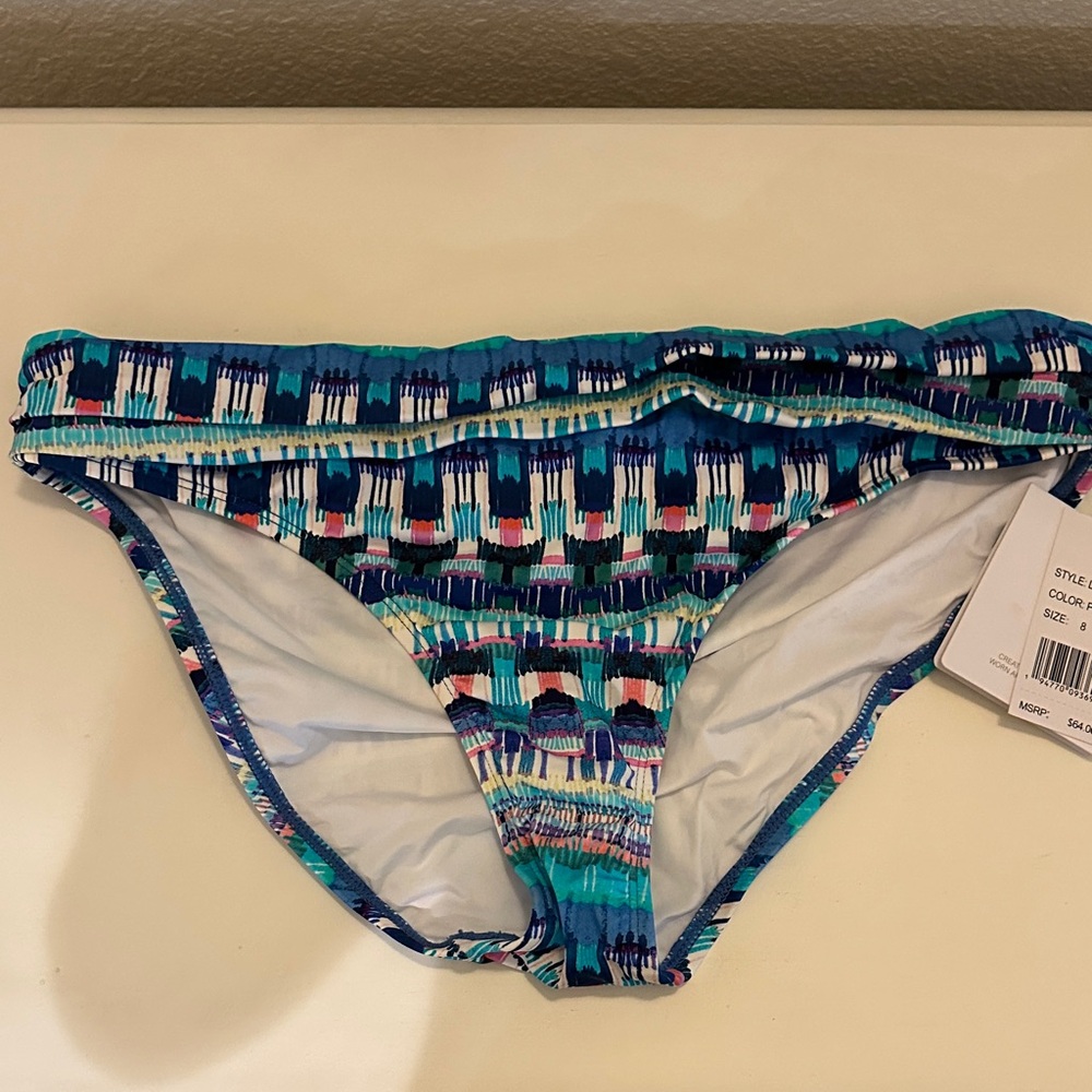 NWT Sz 8 La Blanca Blue Multi-Color Bikini Bottom
